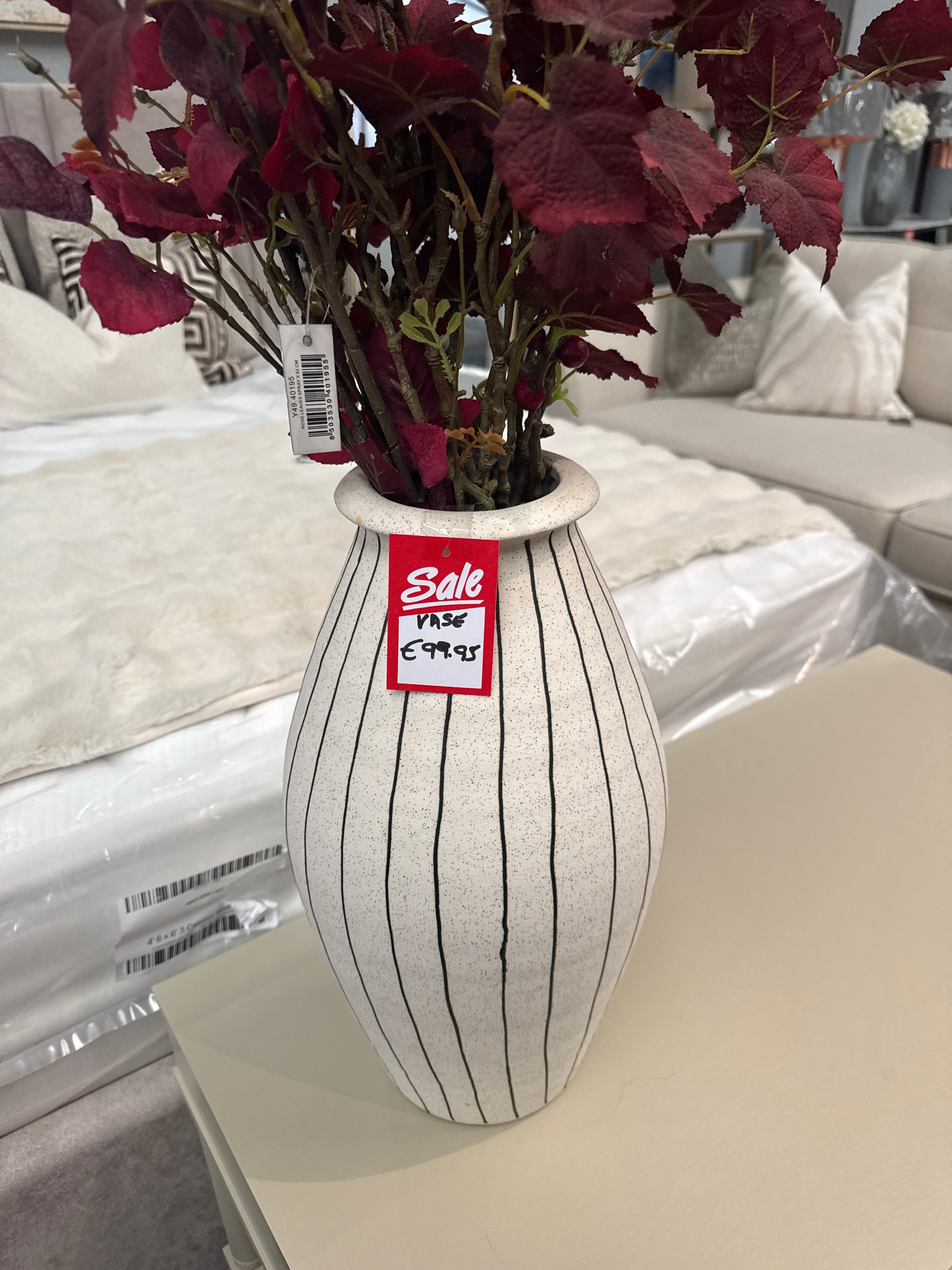 Vase Diana ceramics cream-black Large by Light and living