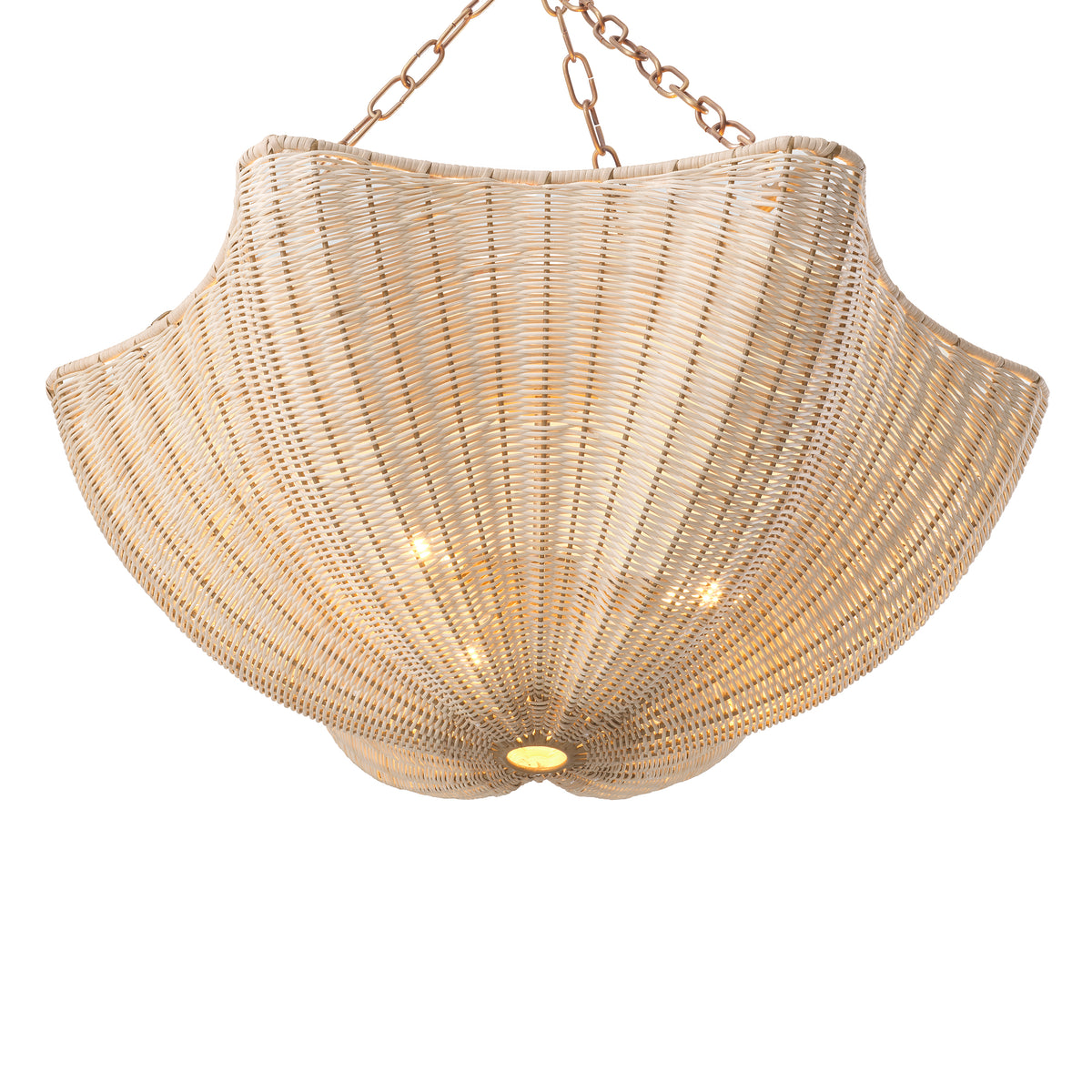 Chandelier Los Palmos Natural rattan | vintage brass finish by Eichholtz by Eichholtz