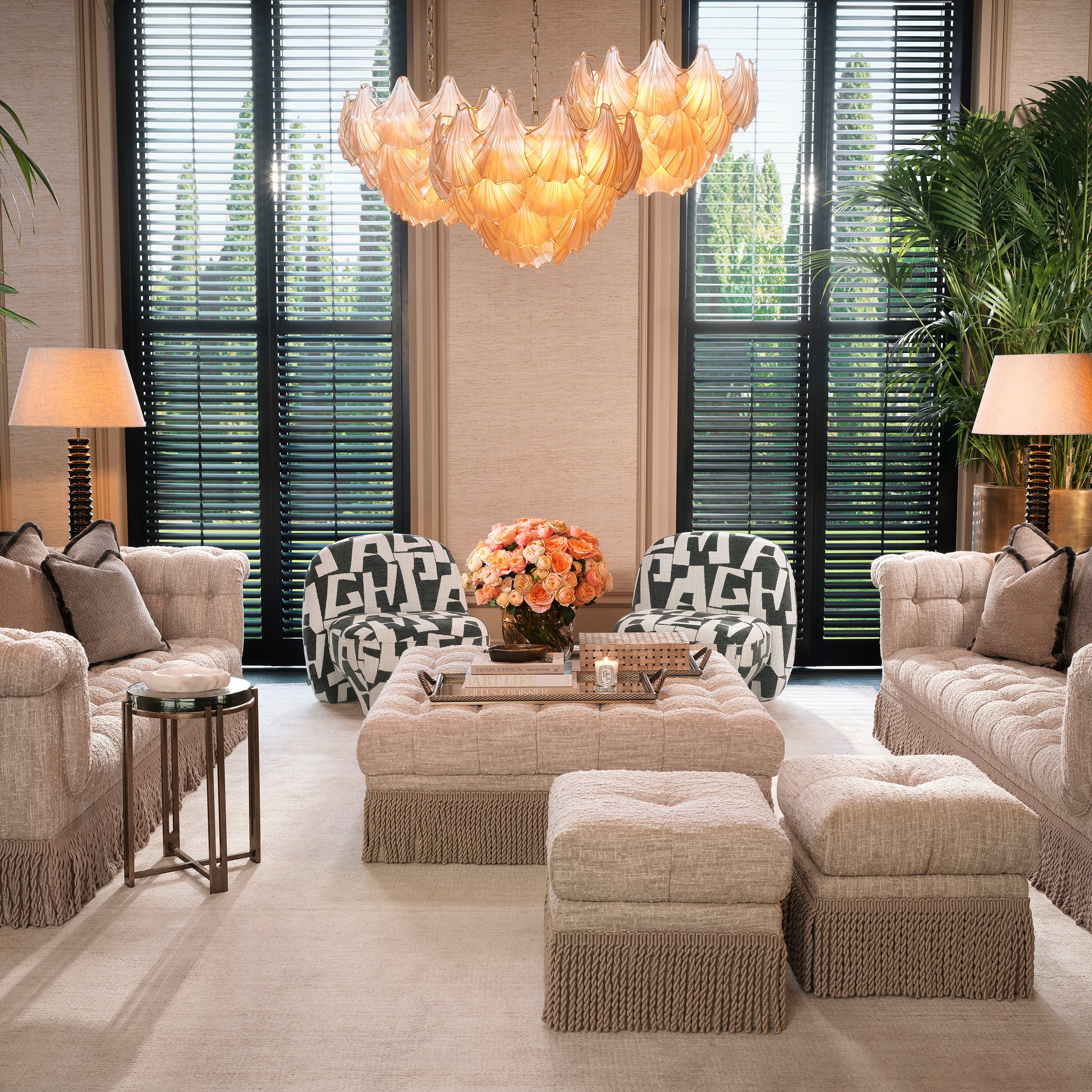 Chandelier Ibiza in champagne By Eichholtz by Eichholtz