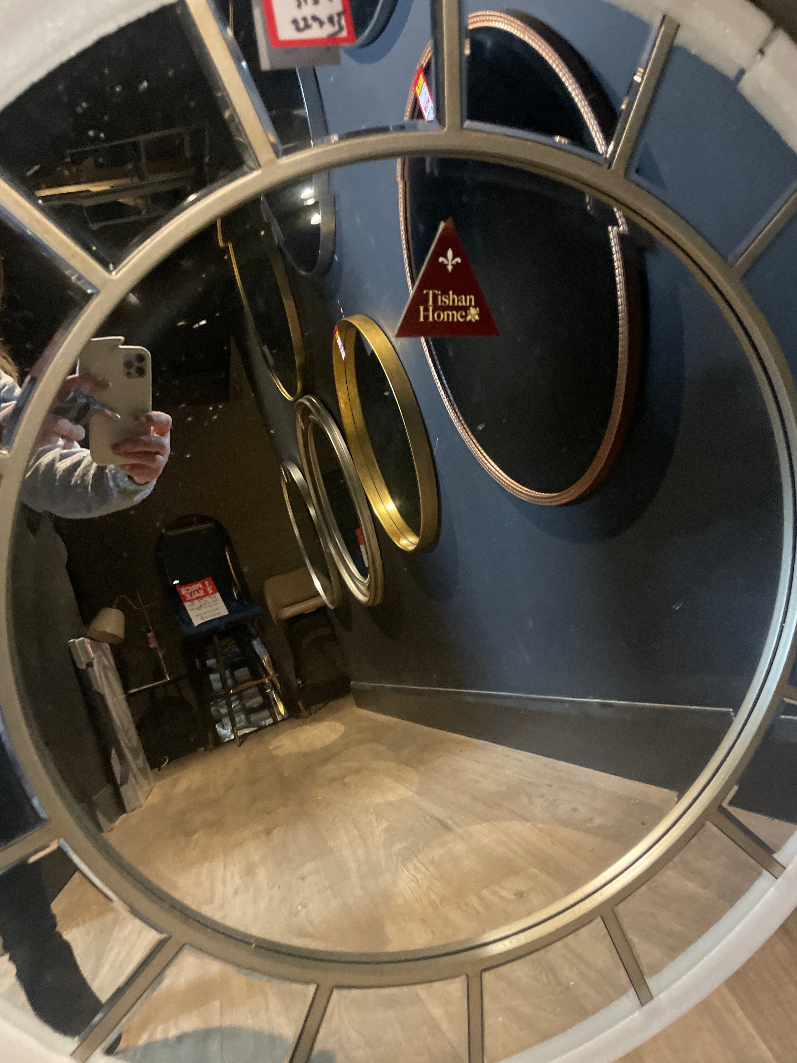 3139 round bevelled gold mirror 91 cm reduced last one !-Renaissance Design Studio