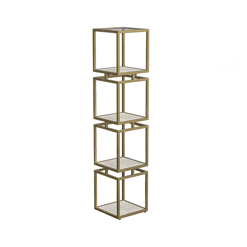 4 Tier Display Stand – Gold with Cream-Renaissance Design Studio