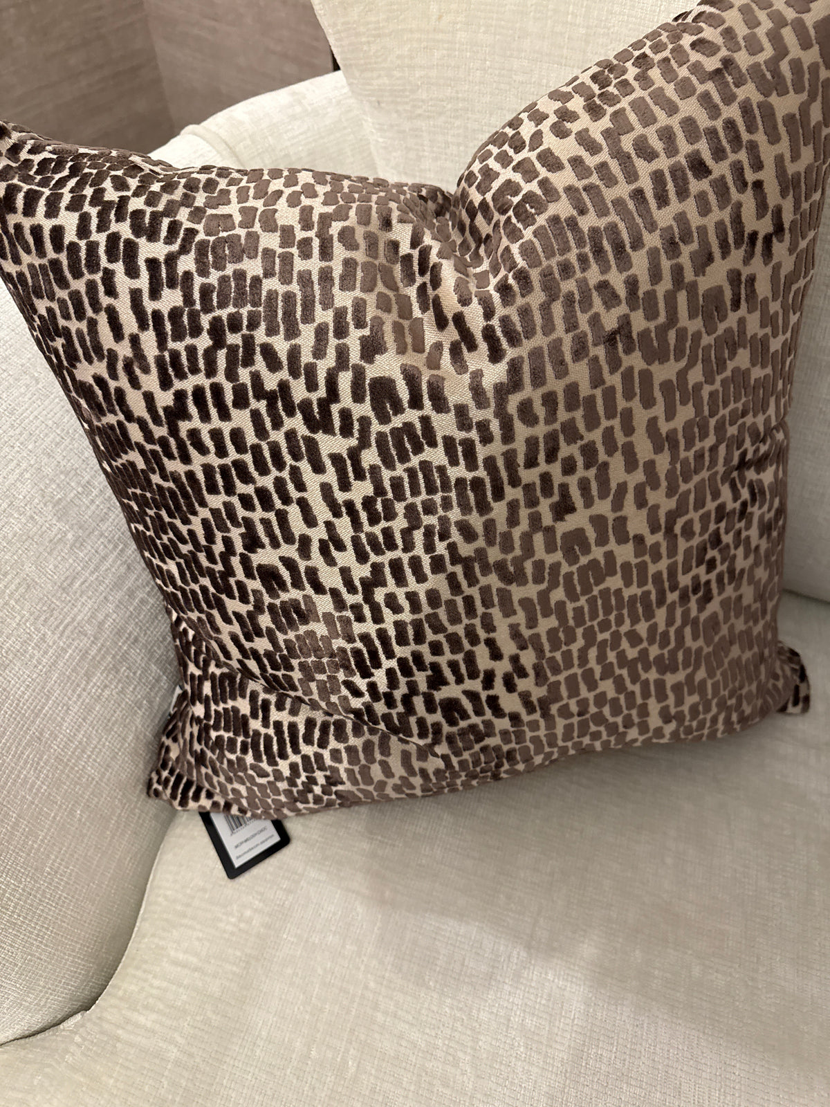 Melody 56 cm large cushion in chocolate by Renaissance Design Studio
