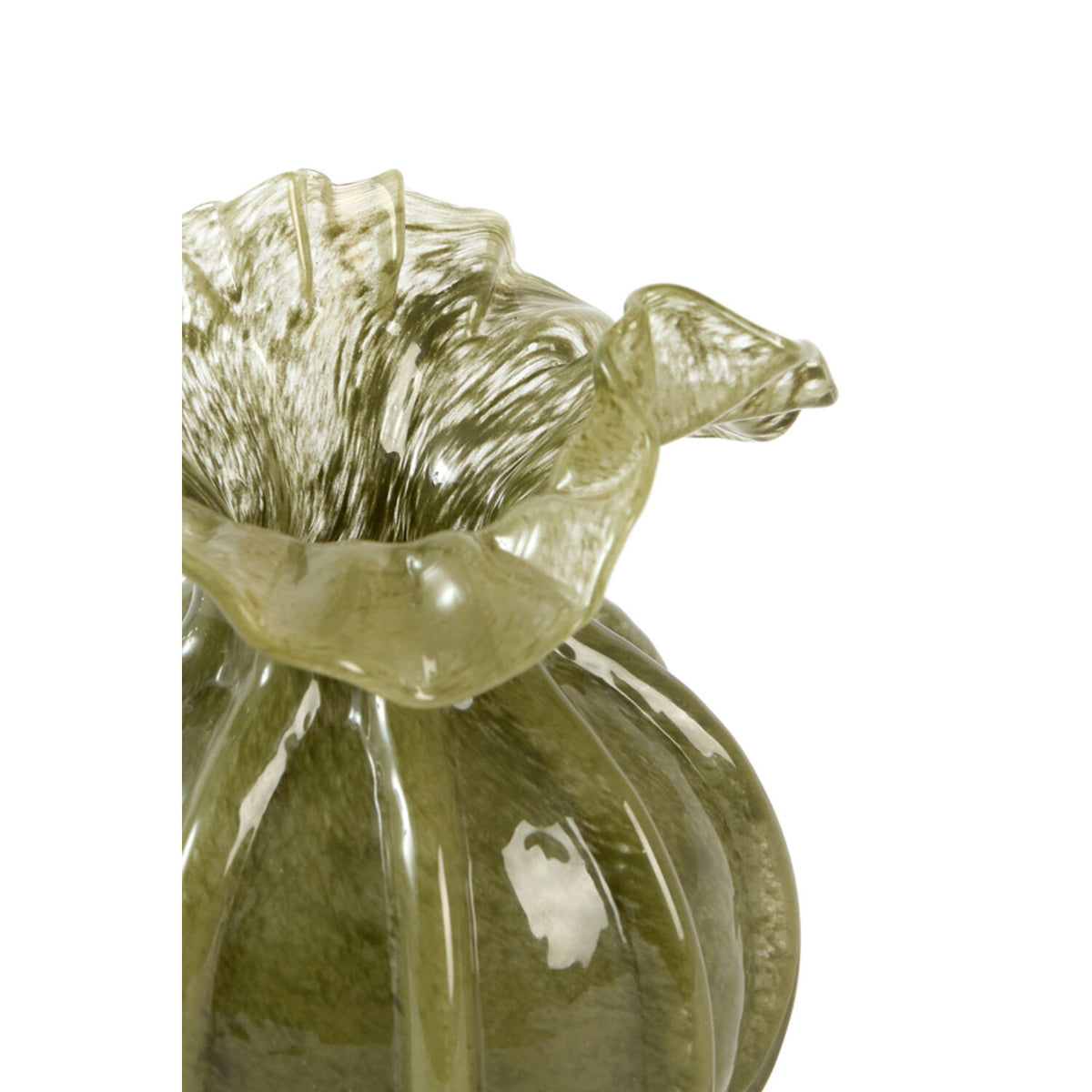 XEREA glass olive green vase by Light and living