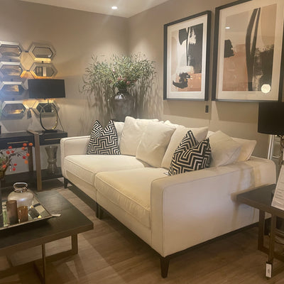 Príncipe Designer sofa with 2 armchair with wooden plinth by Eichholtz Save up to 37.5% ex display clearance