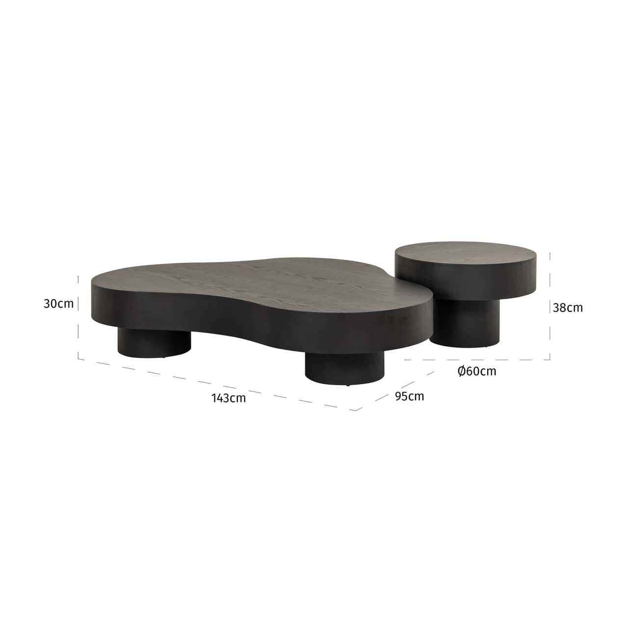 Coffee table Bogor dark coffee (Set of 2) by Richmond