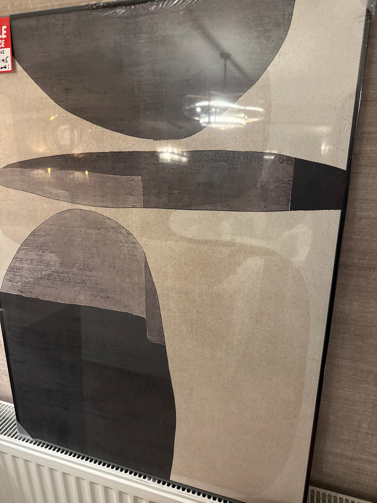 Dolmus Natural and Black Canvas with Oval Design w Black Frame for 80 x 60 by Pacific lifestyle