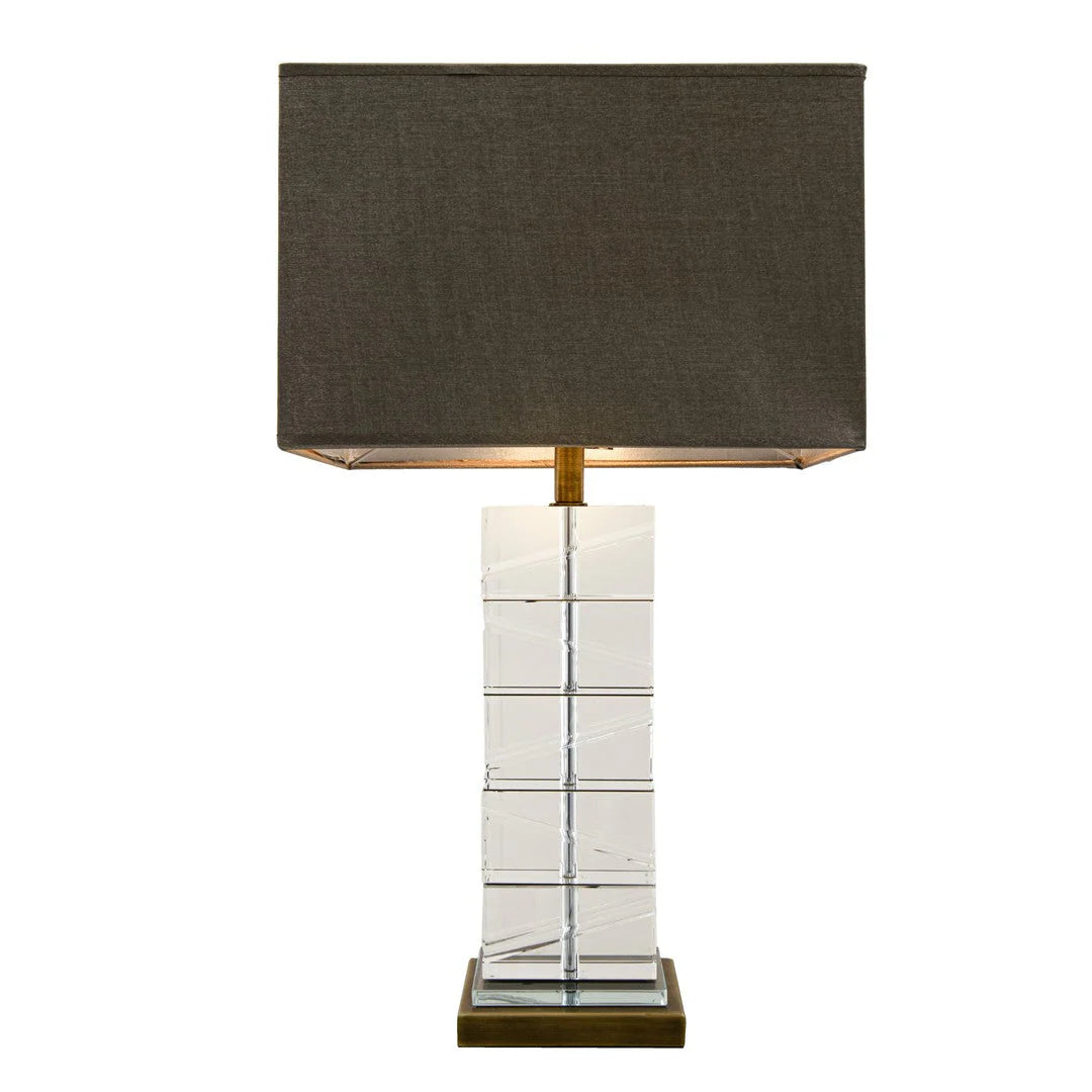Alice Antique Brass and Clear Crystal Table Lamp by RV Astley