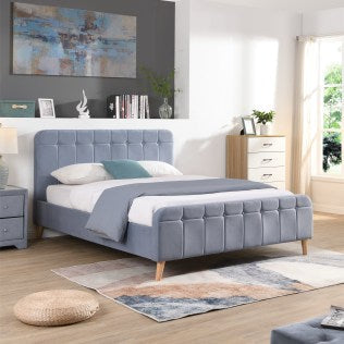 Amelie double bed in light blue value range
