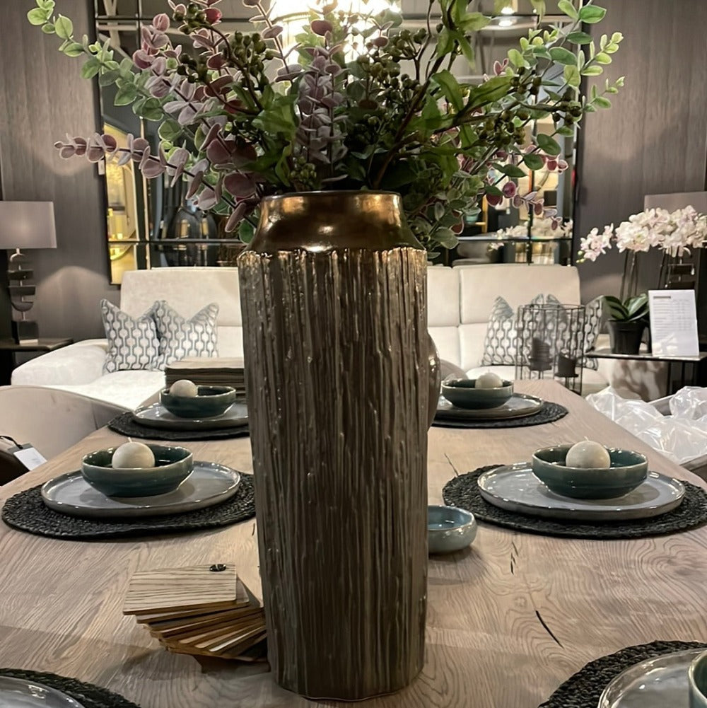 Antiqued Gold lined vase 40 cm