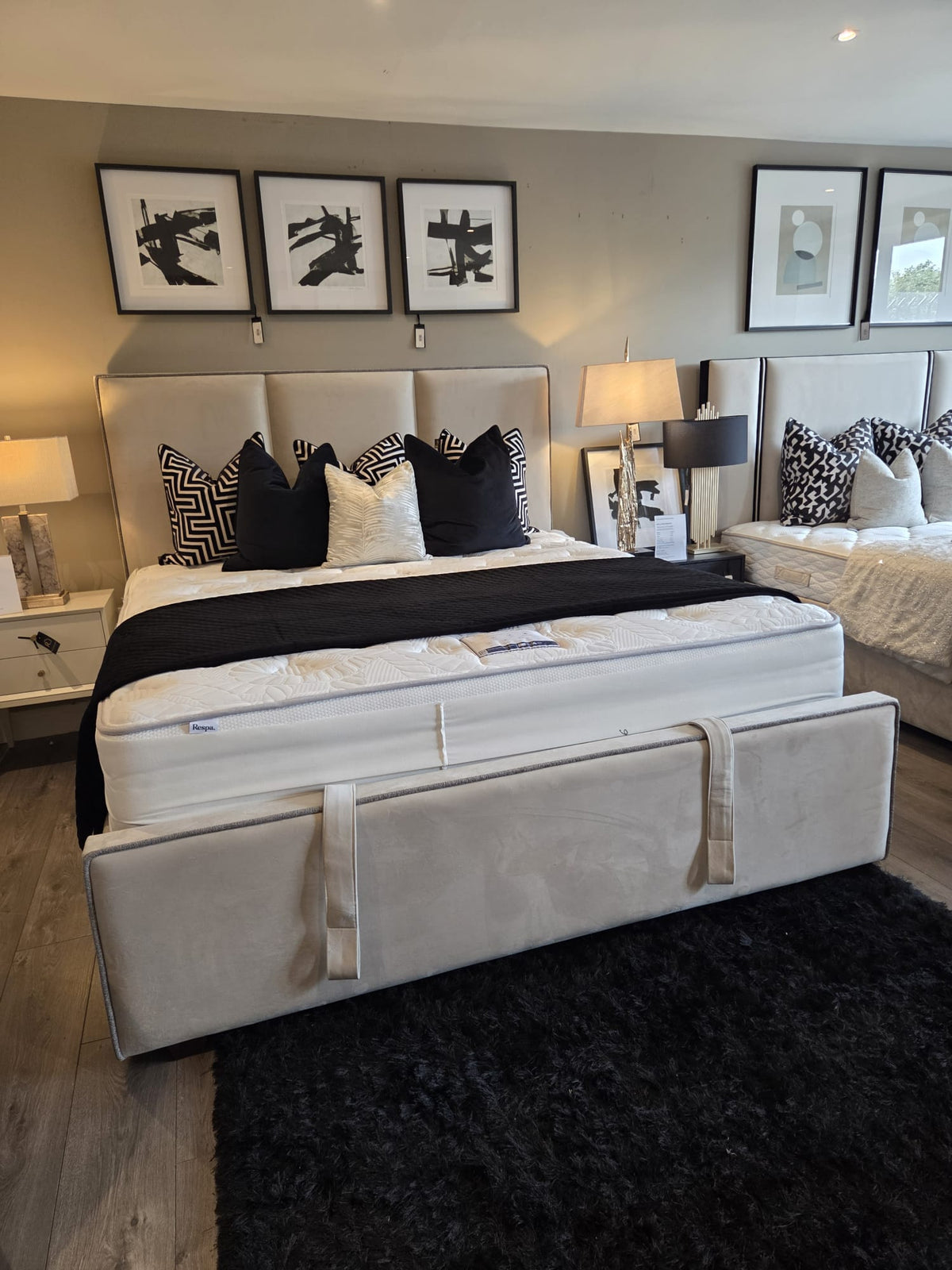 BELLA 6FT OTTOMAN DIVAN BED (BROOKMINK) - PLUSH CREAM