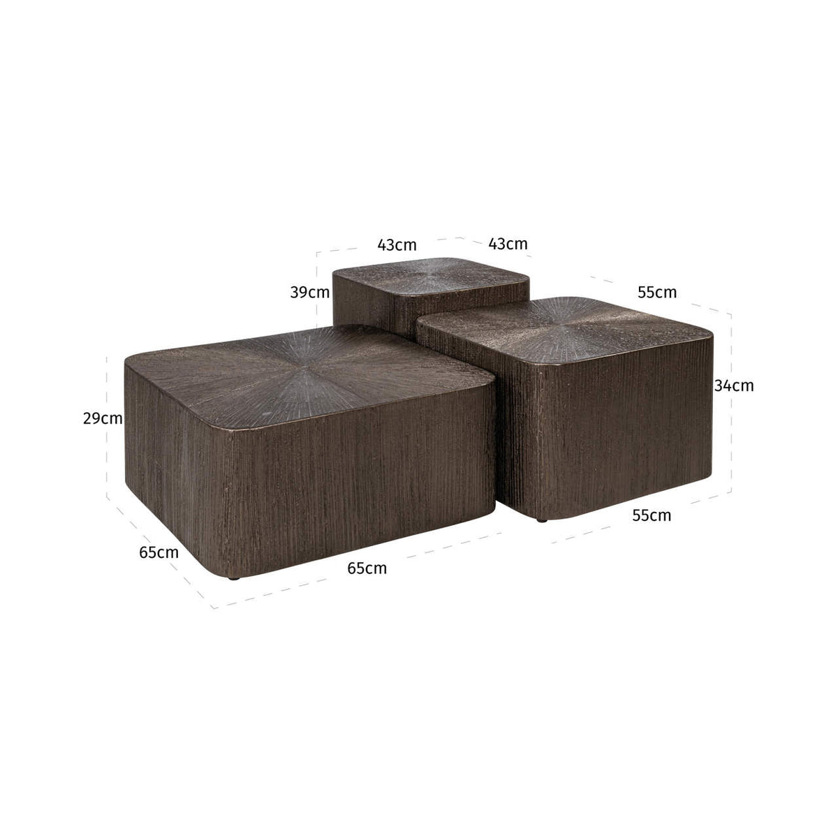 Bruno Coffee table set of 3