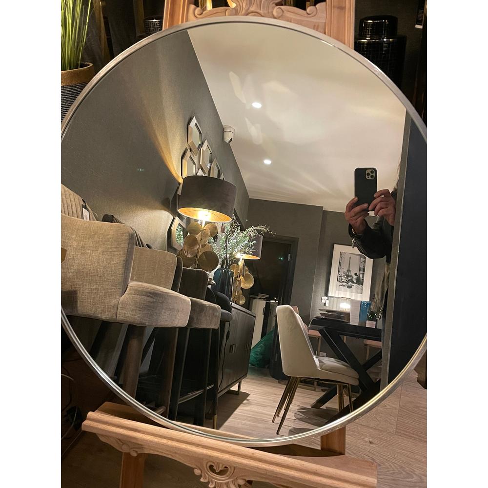 Camden Club Round Mirror 80cm | Gold Minimalist Frame