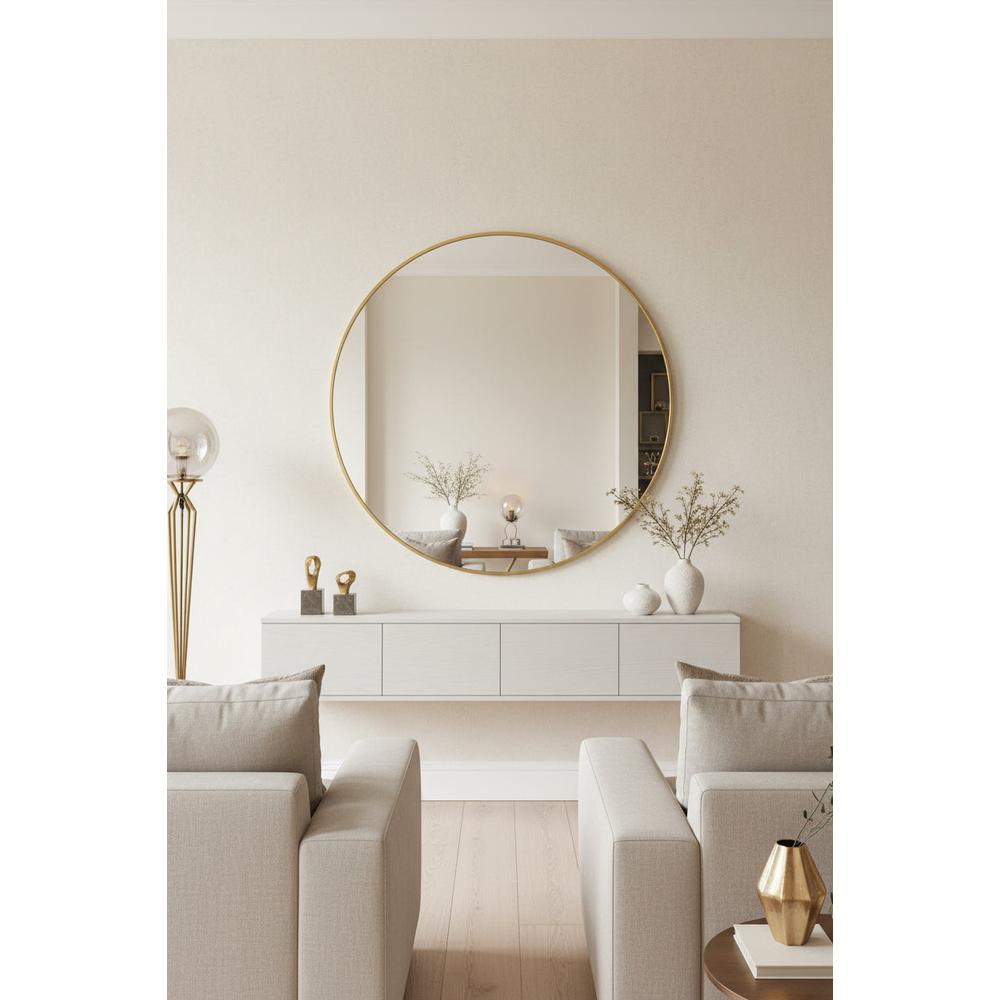 Camden Club Round Mirror 80cm | Gold Minimalist Frame