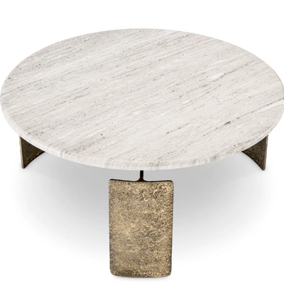 Coffee Table Bodega brass w marble top by Eichholtz
