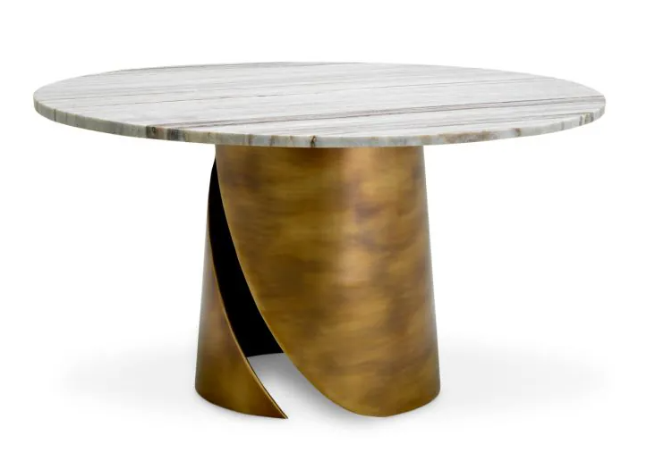 Coffee table Nuova - white marble & Vintage brass By Eichholtz