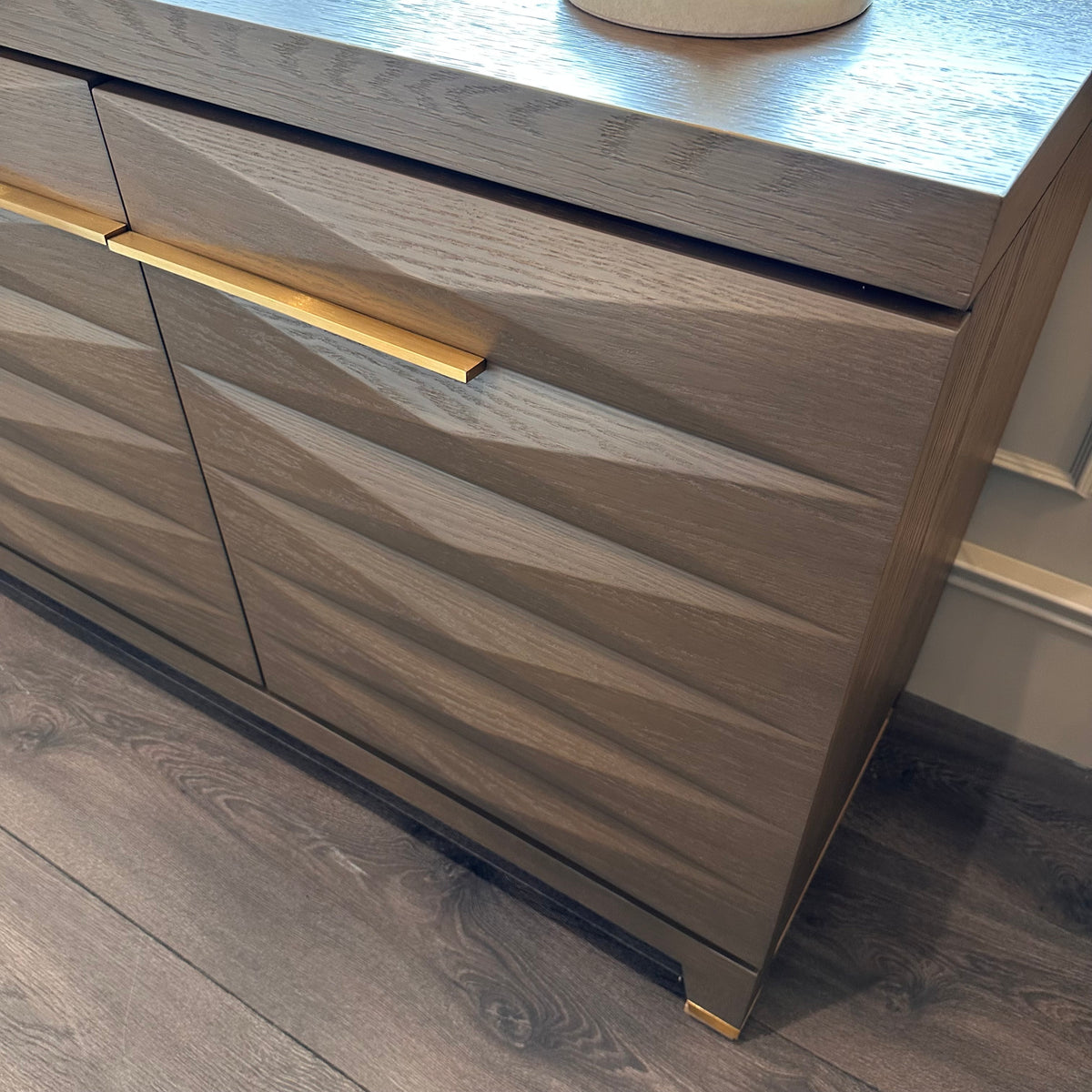Cassandra 4 door large sideboard in taupe oak