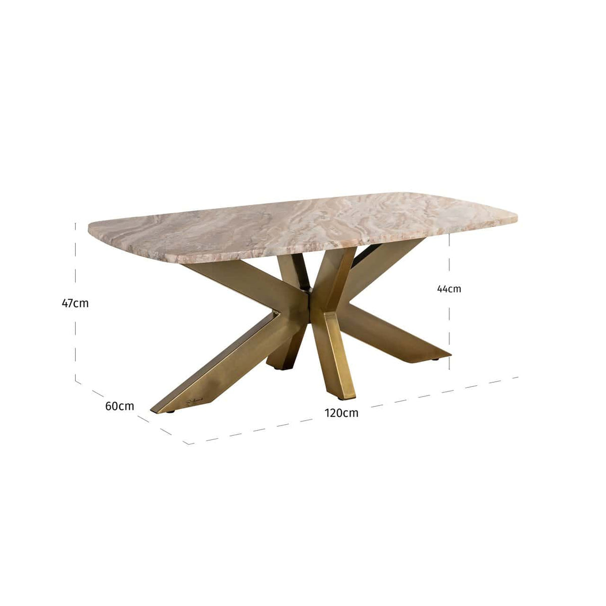 Coffee table Bellamy with Toronto marble top 120 cm