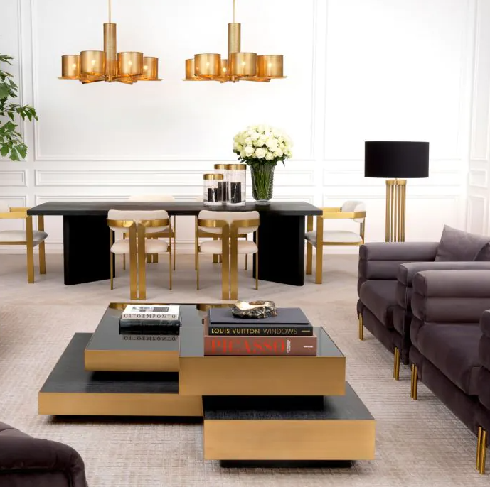 Condo brass and black Table lamp by Eichholtz