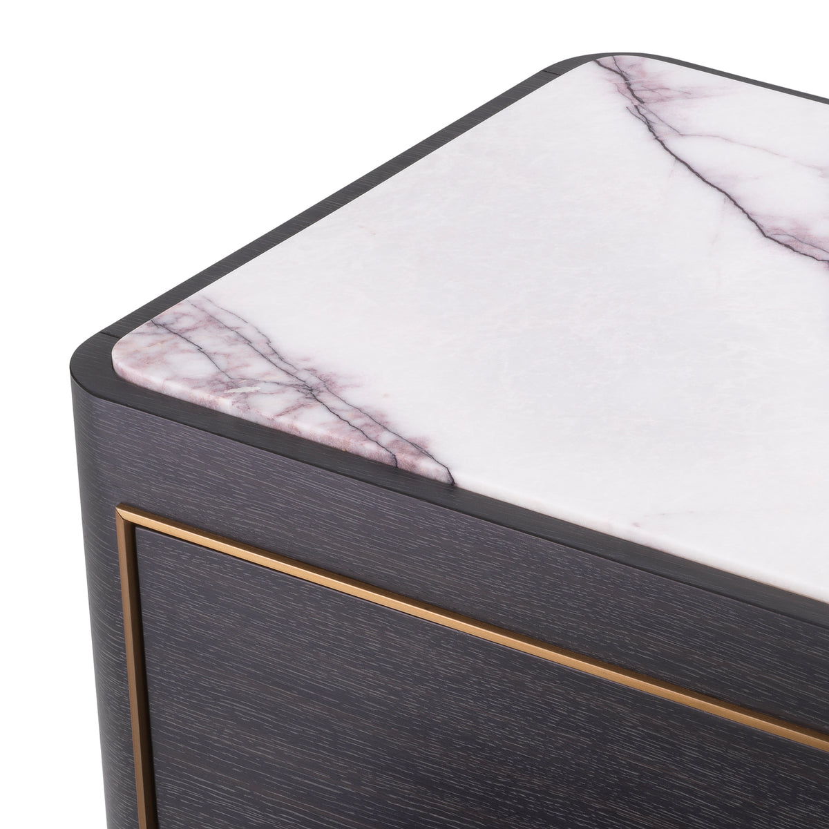 Corazon charcoal grey bianco lilac marble Nightstand by Eichholtz