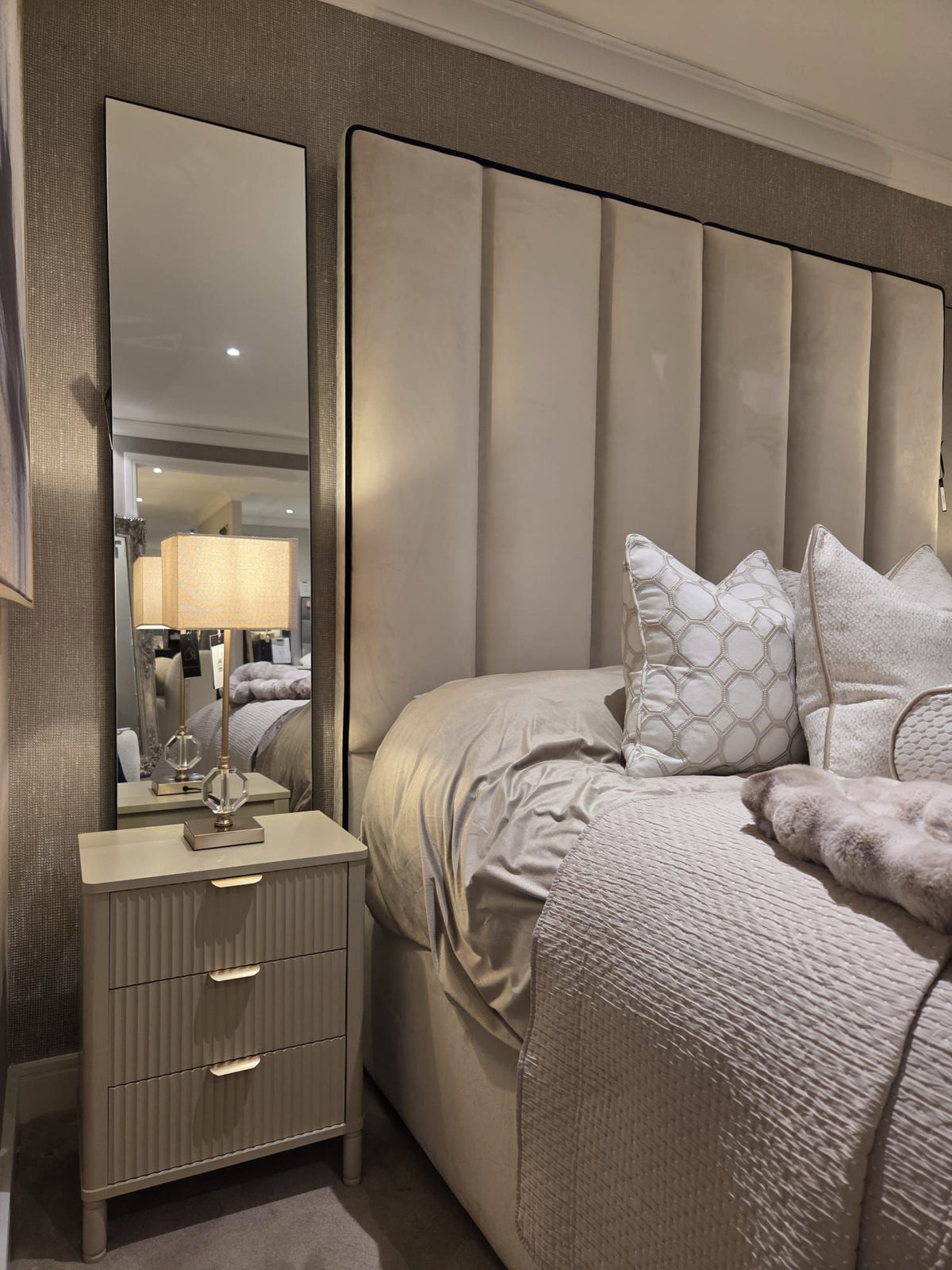 Custom made Belle Bed & frame with a super High Headboard