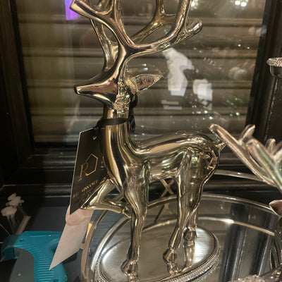 Standing large nickel reindeer candle holder reduced clearance