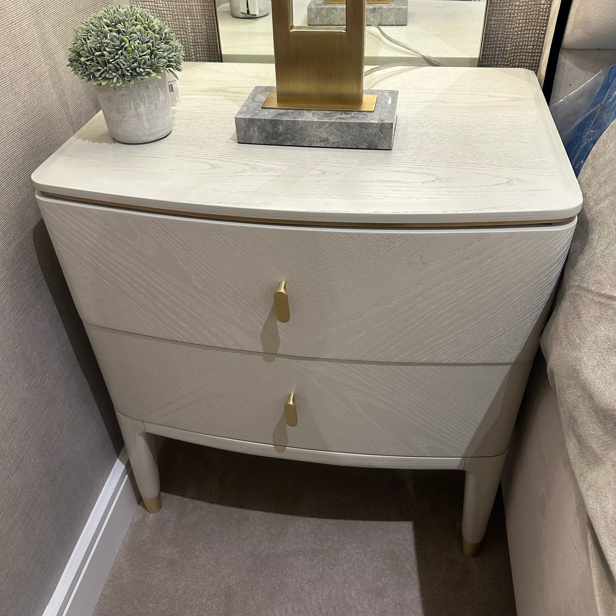 Darcy 2 Drawer Luxury Bedside Cabinet Reduced Price