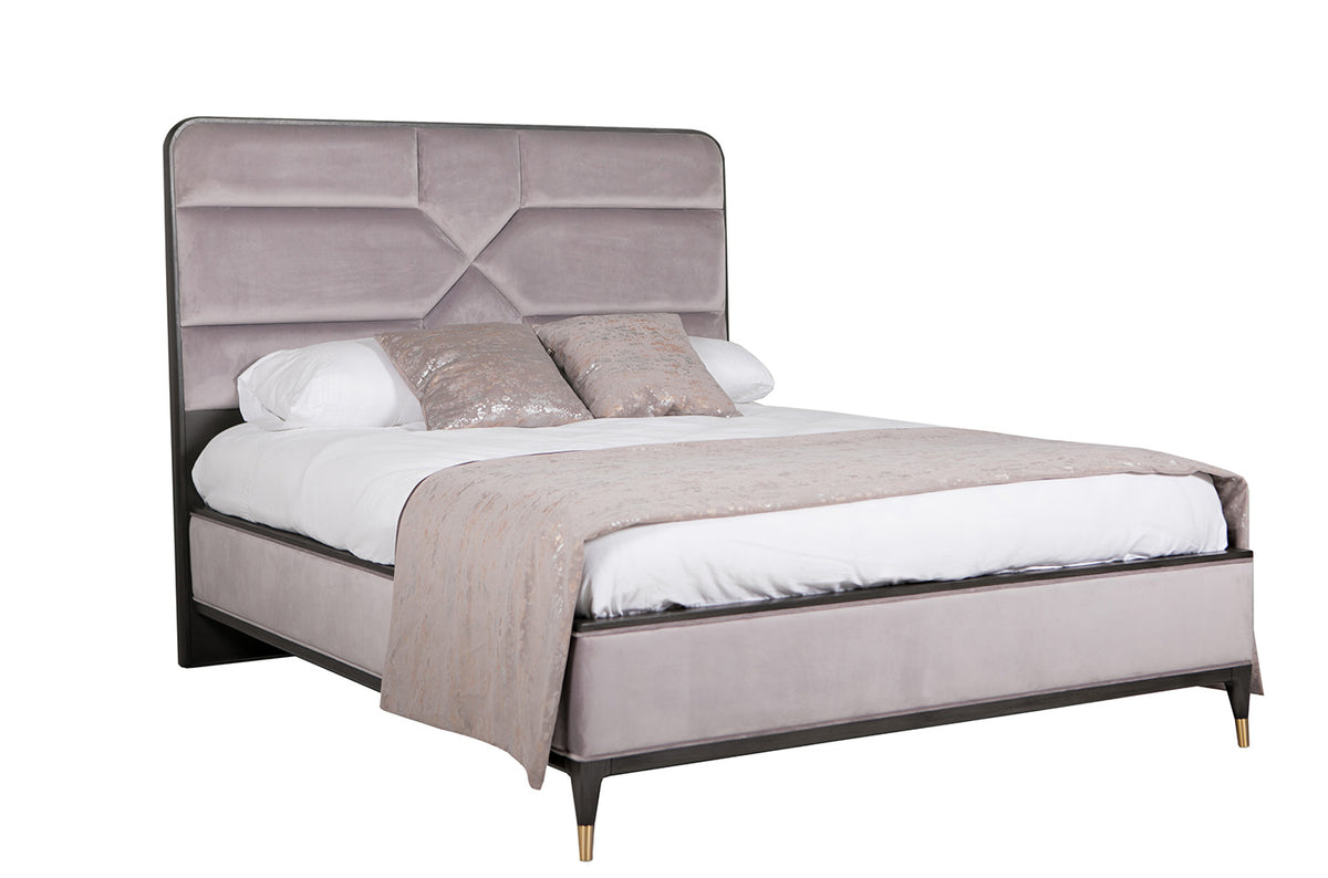 Darcy Art Deco bed in Sand or Ebony