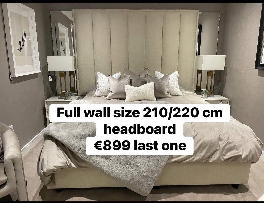 Delta Full wall height headboard 220 x 210 cm . Item sold as seen Instore only