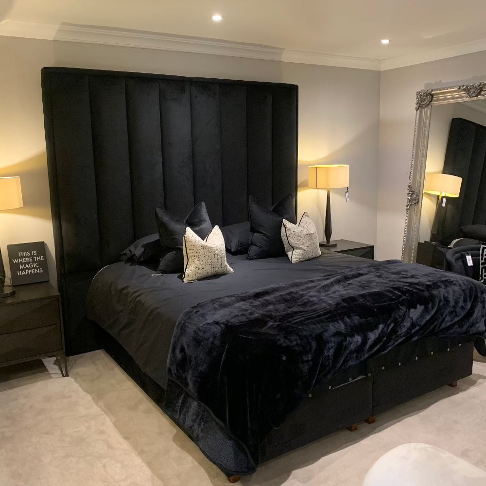 Delta Full wall height headboard 220 x 210 cm . Item sold as seen Instore only