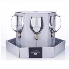 Diana wine glass silver with silver diamanté sold each 1
