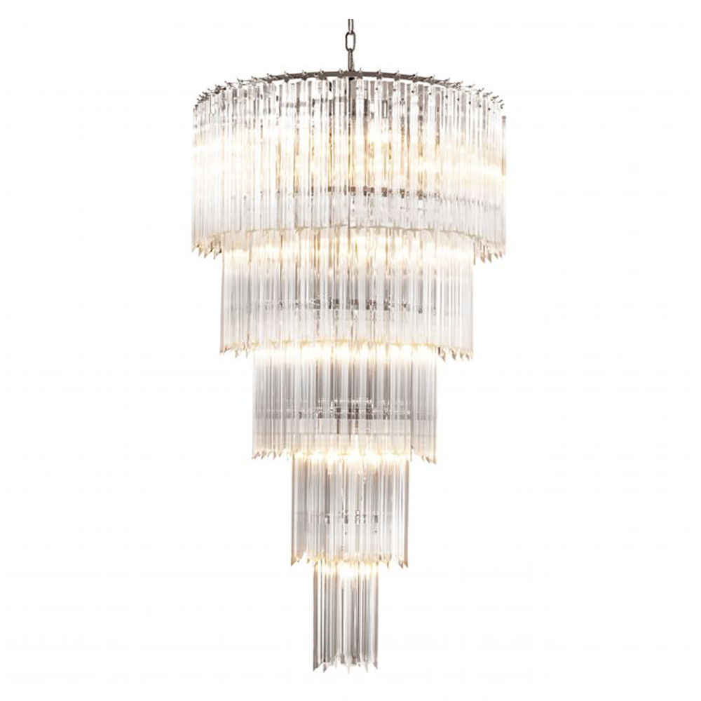 Eichholtz Alpina Large Chandelier With Clear Glass Droplets
