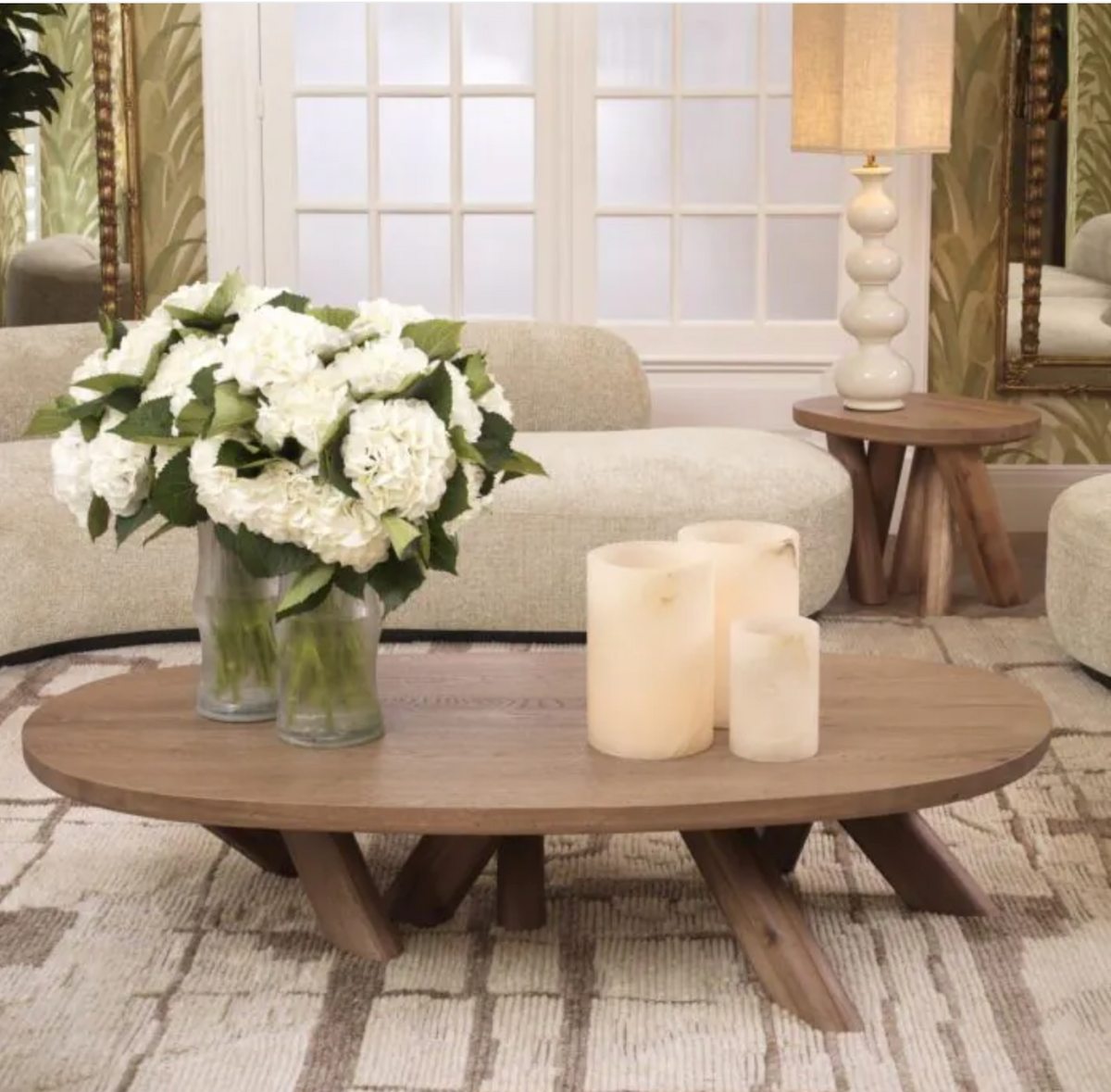 Eichholtz Bayshore Oak Coffee Table With Sculptural Forest Legs