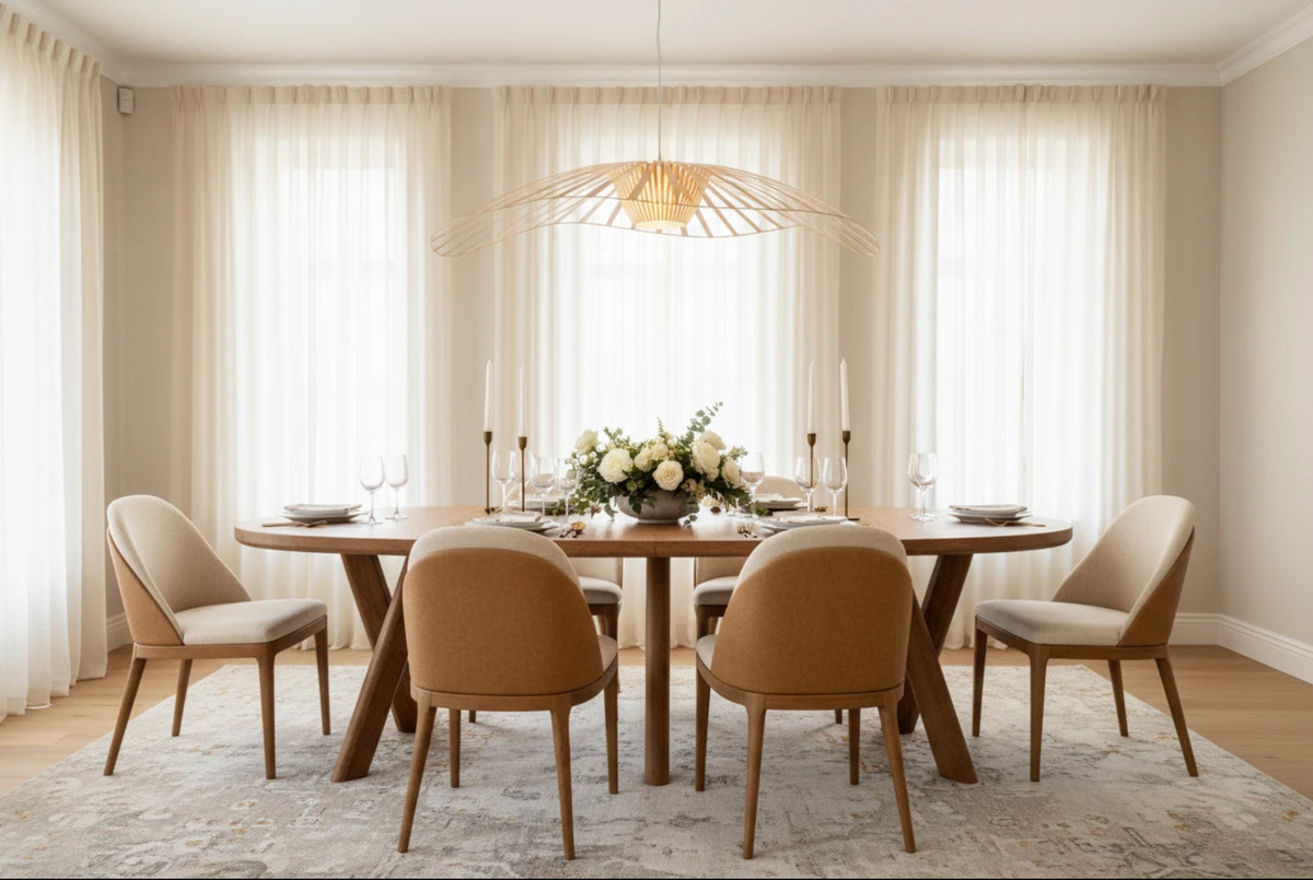 Eichholtz Bayshore Solid Oak Dining Table With Natural Wood Grain Design