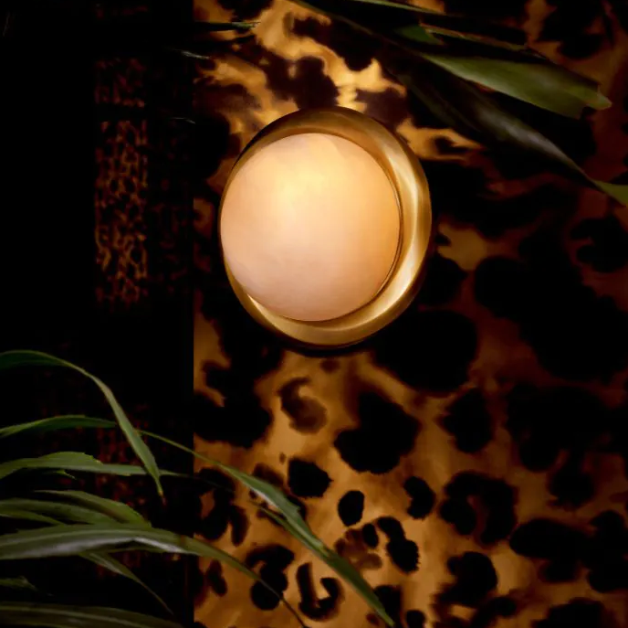 Eichholtz Vigo Alabaster Wall Lamp in Antique Brass Finish