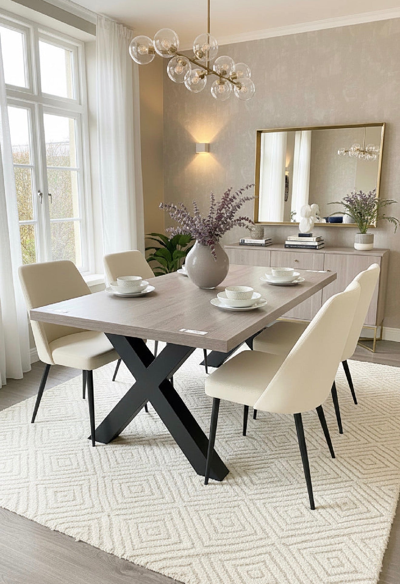 Dynasty Dining Table With SMART TOP & Cross Leg reduced by furniture link