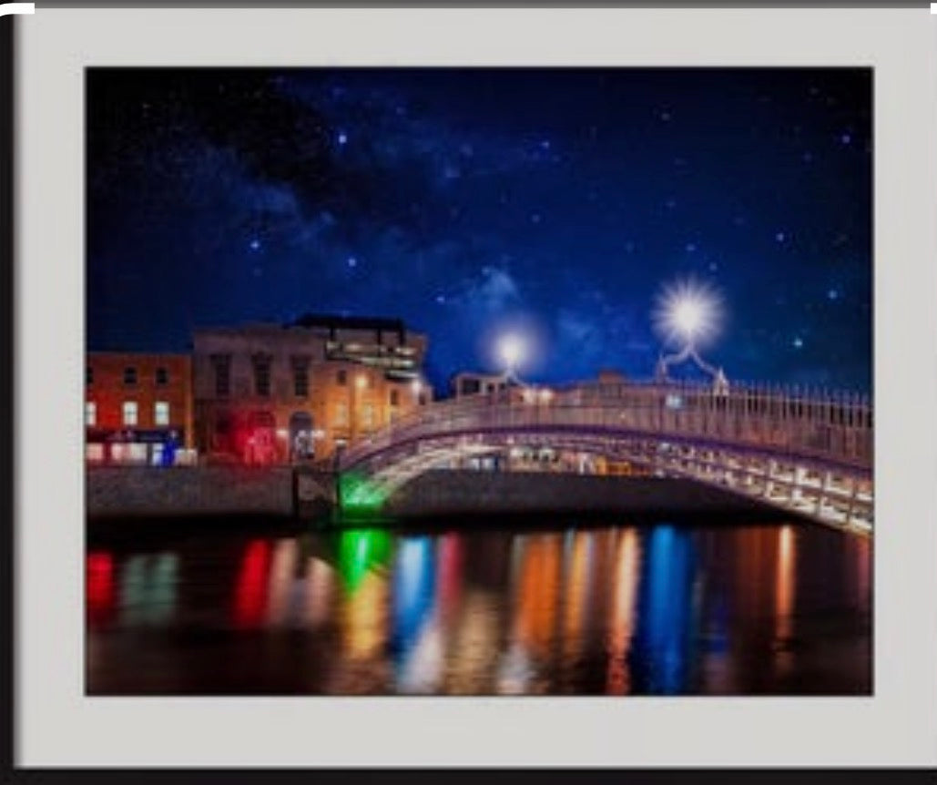 Halfpenny Bridge framed wall art reduced by Art source