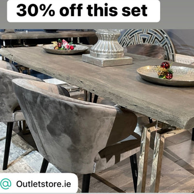 Tuscan solid live edge dining table 200 cm on clearance offer save €600