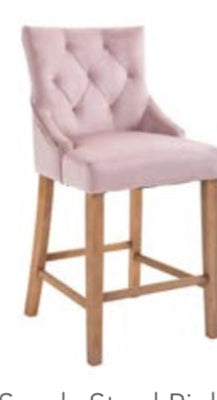 Sandrine velvet counter Stools blush pink almost half price Instore payment only. set of 3