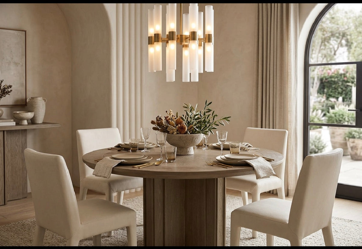 Tamley round dining table 150cm by Mindy Brown