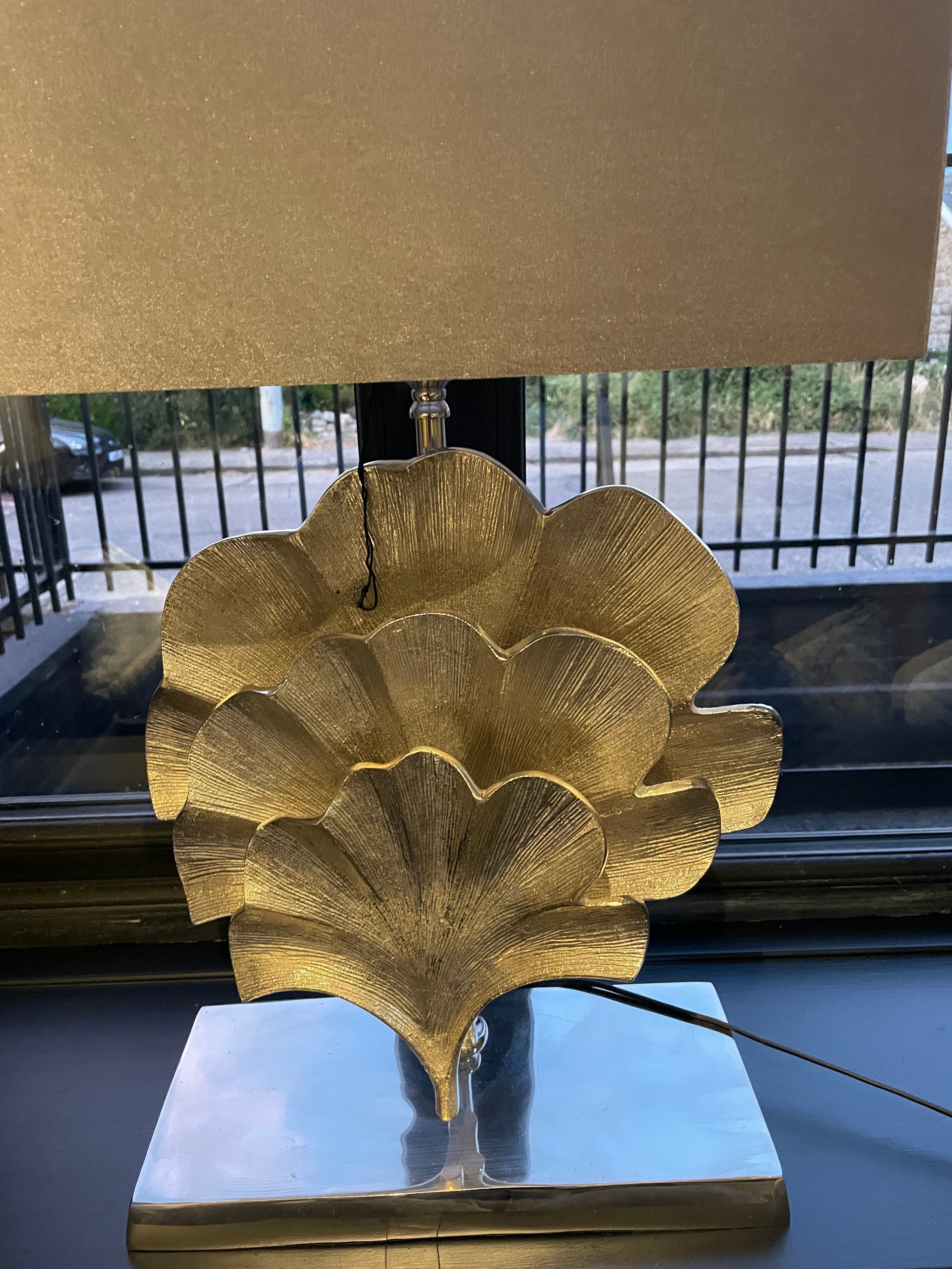 Gingko lamp complete w shade gold SALE PRICE sold as seen half price ,instore only