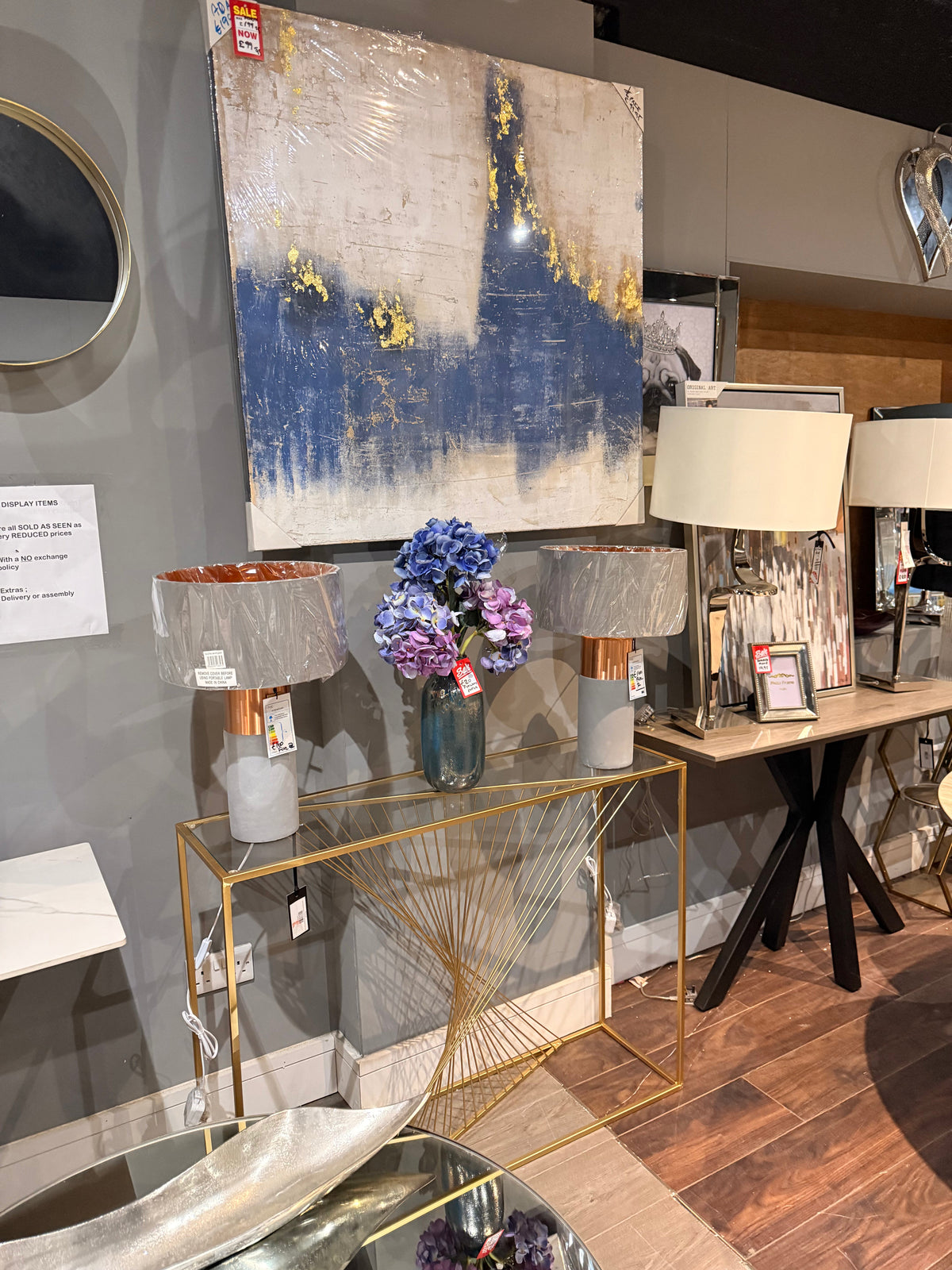 Gold lunar console table . 107 cm Last one .