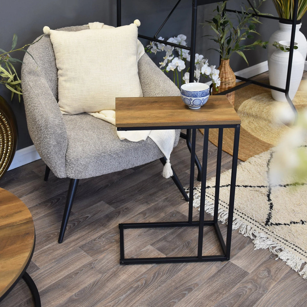 Harley oak and black Sofa table