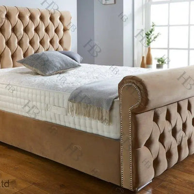 Buckingham Chesterfield bed in 5ft King clearance Colour GREY VELVET