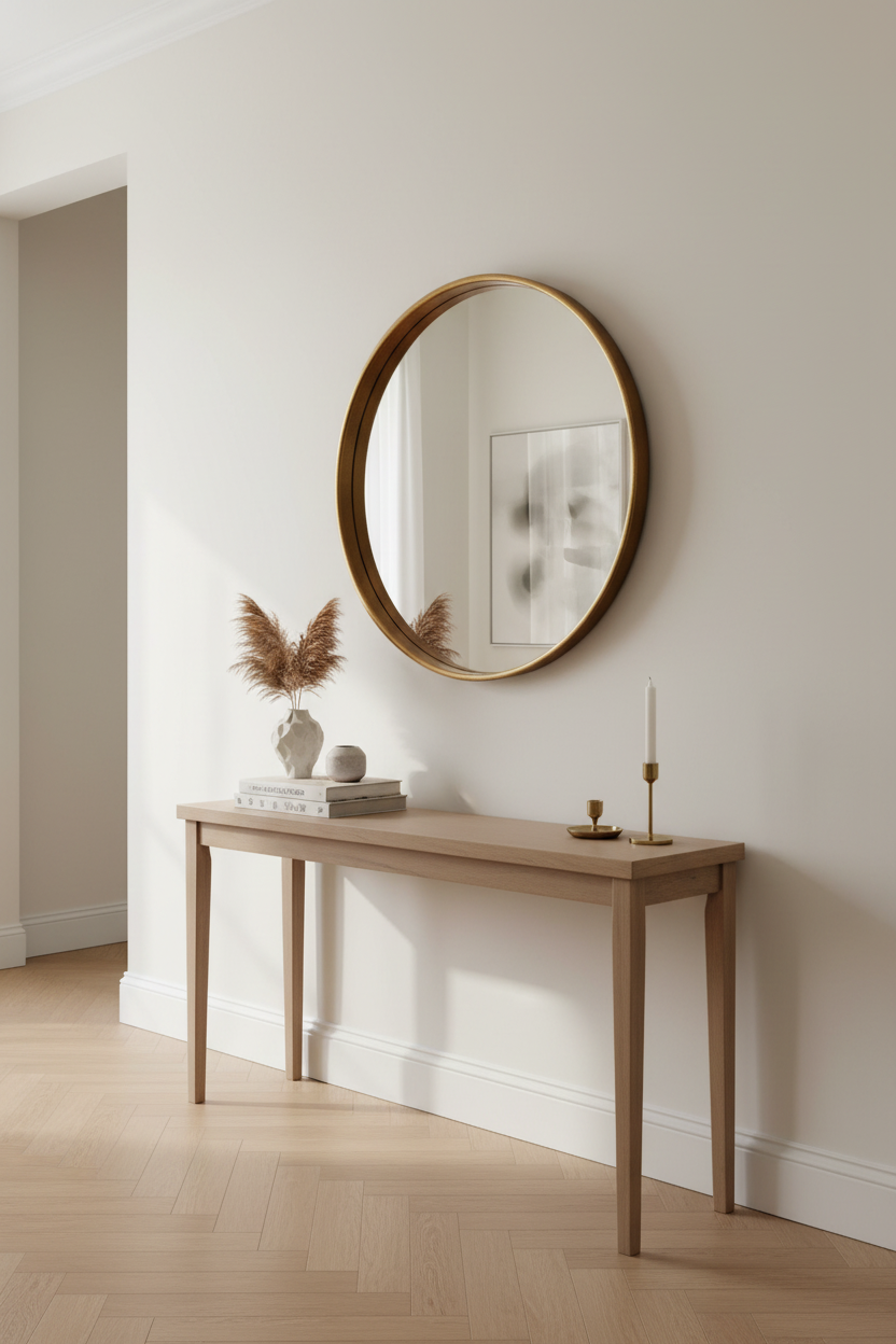 Round Deep Frame Gold Mirror 70cm by WJ Sampson