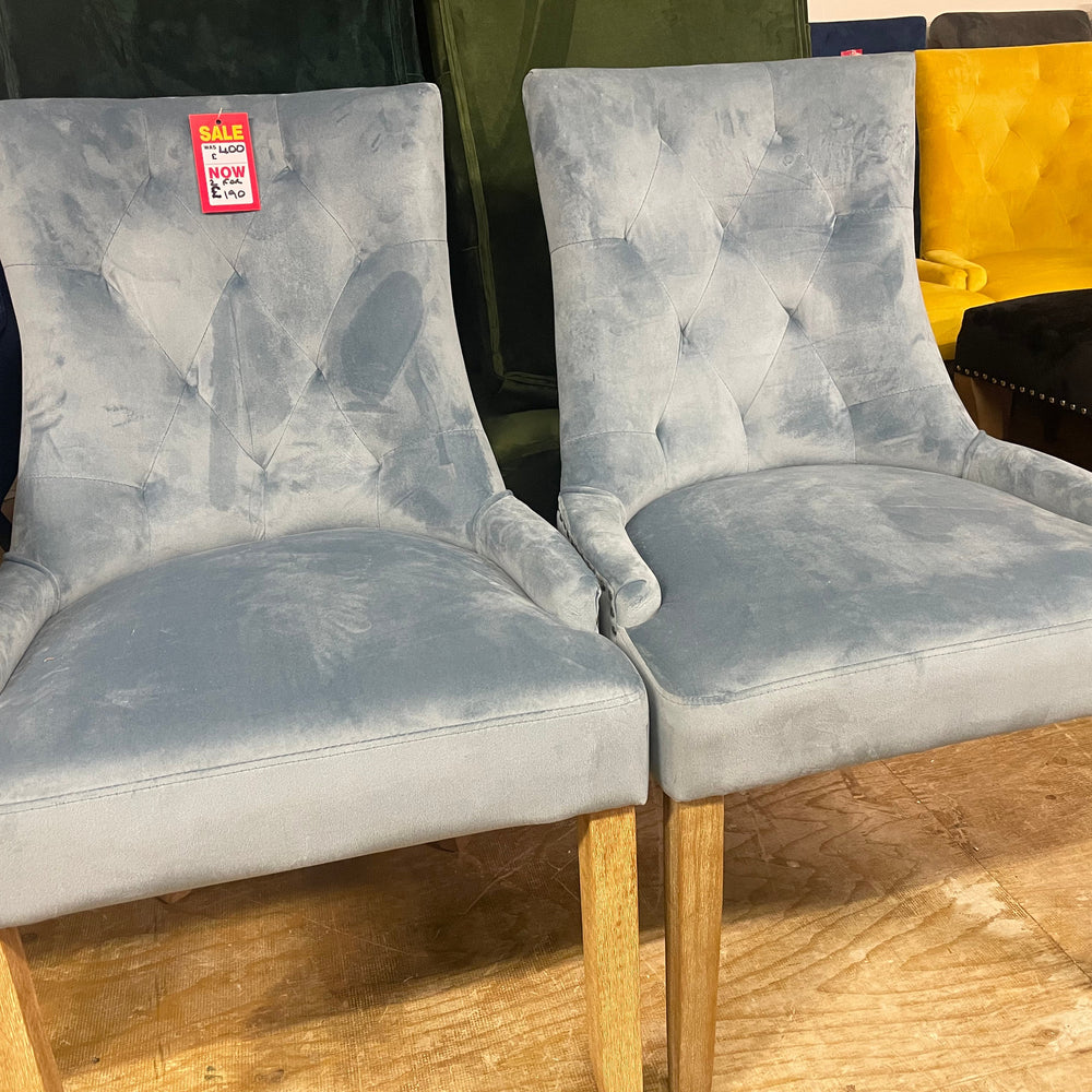 Sandy velvet dining chairs various sets see below on clearance offer . pop in to view