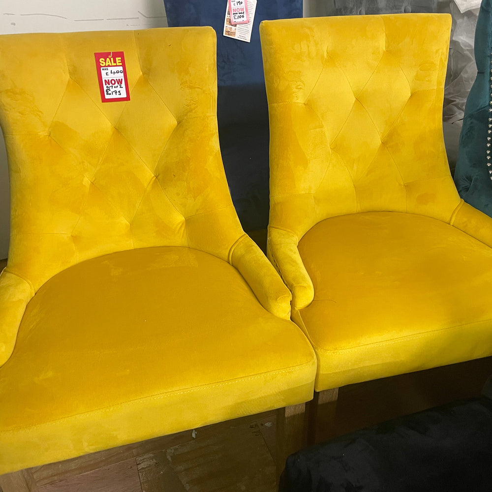 Sandy velvet dining chairs various sets see below on clearance offer . pop in to view