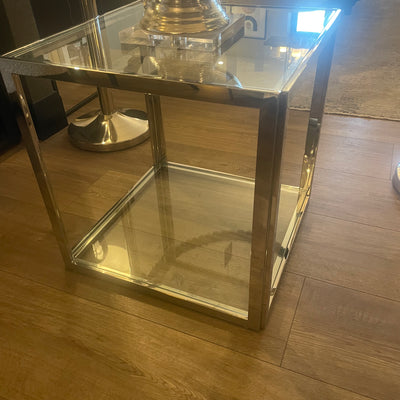 Linton end table chrome clearance reduced sold as seen - floor model