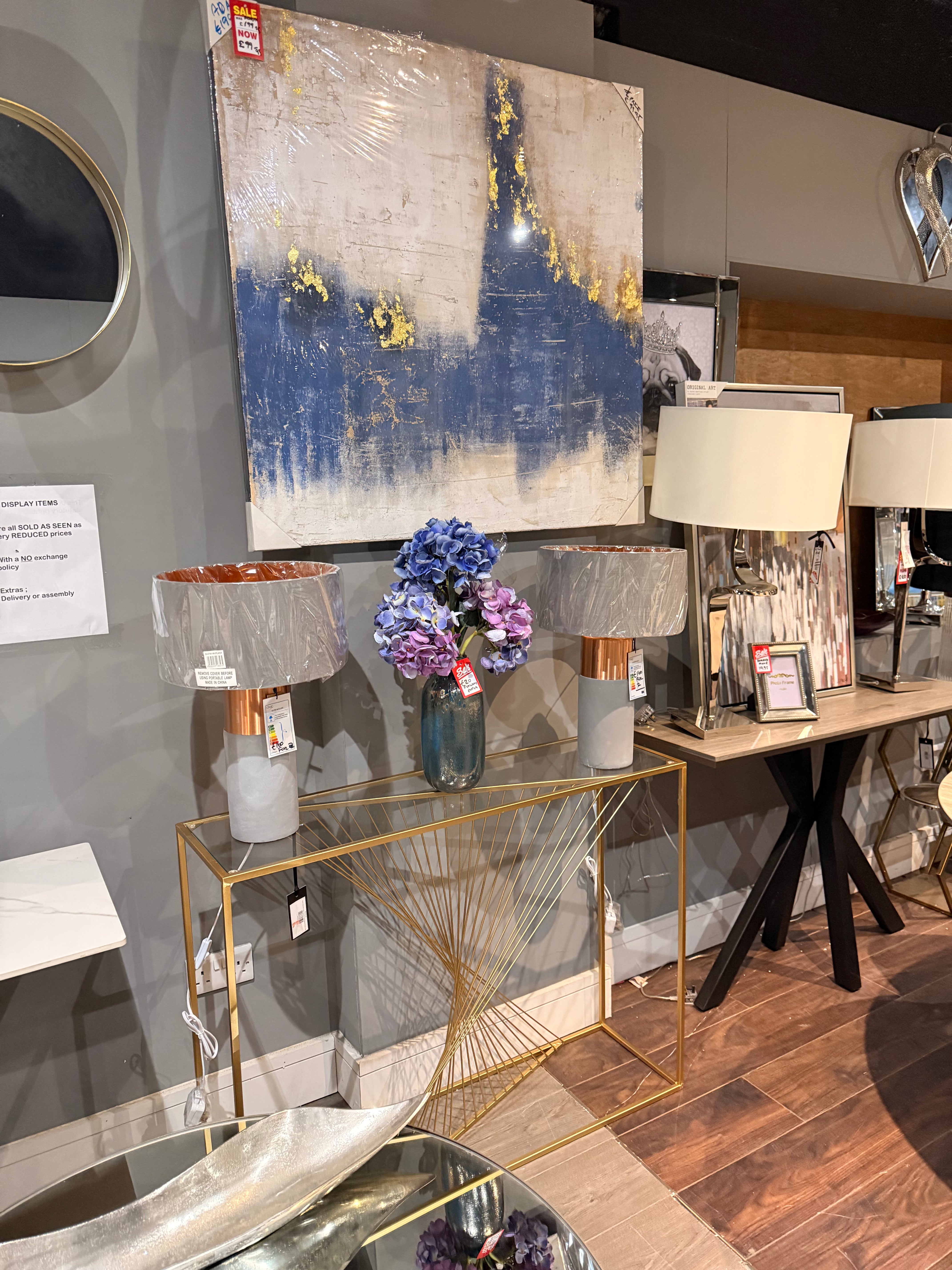 Gold lunar console table . 107 cm Last one . by Outlet Store