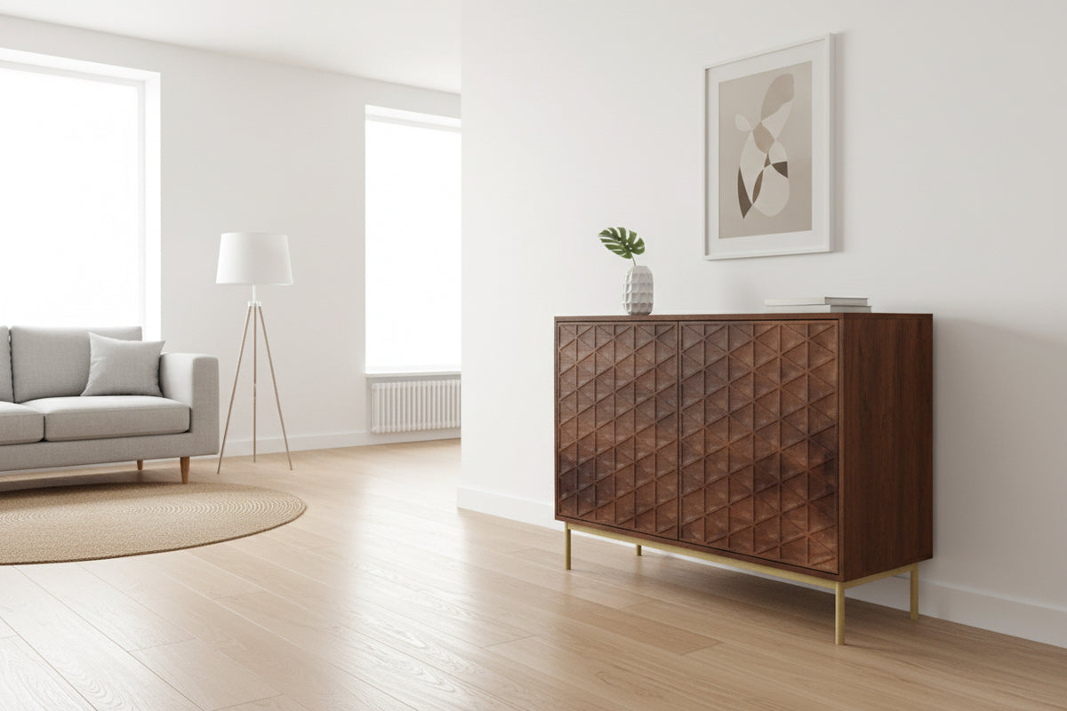 Ivy 2 door Sideboard in walnut reduced to clear. Instore in outlet only sold out