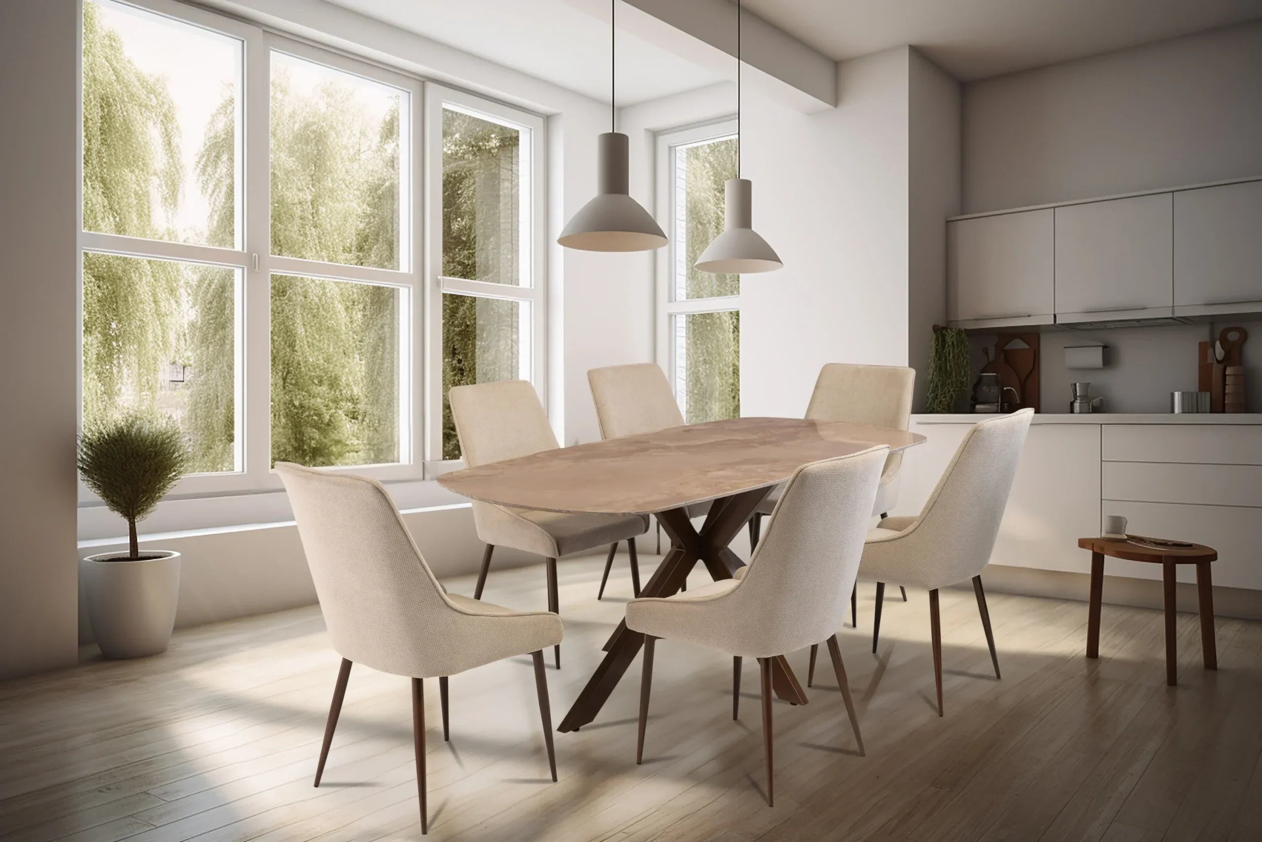Jaden 1.8 Pura stone top dining table with spider legs REDUCED to €299.95 ! Collect at warehouse or pay delivery charge